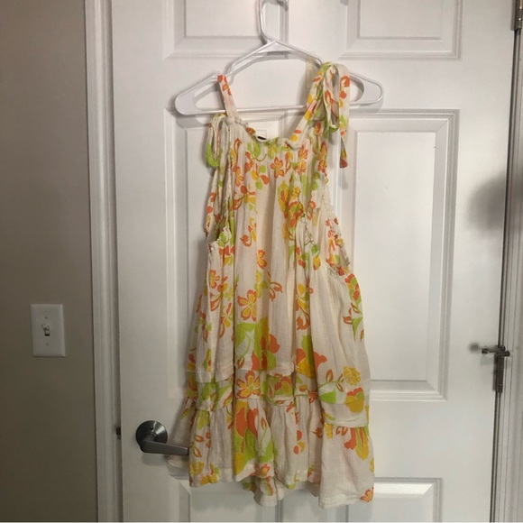 Free People Floral Fleur Cotton Tunic Shirt Top - Picture 4 of 5